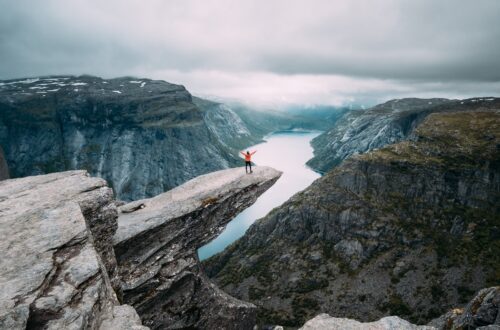 The Trolltunga rock formation in Norway