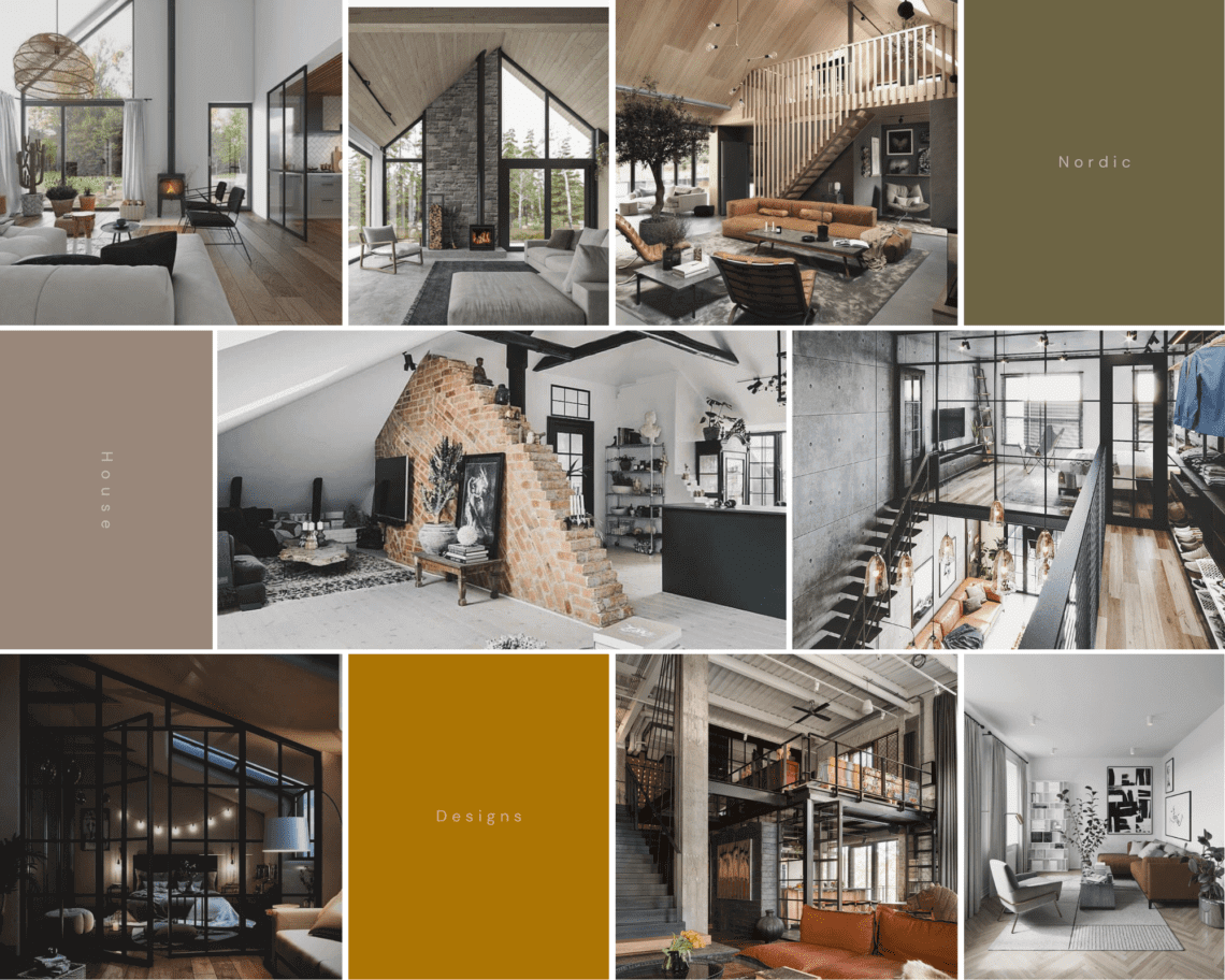collage of nordic house designs